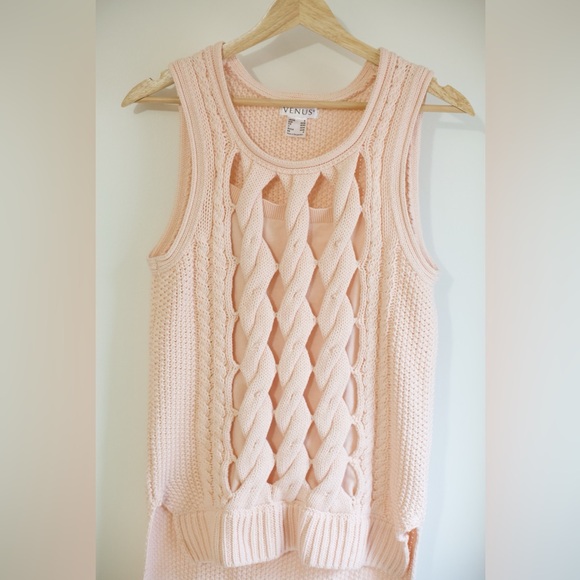 VENUS Women's Light Pink Sleeveless Sweater - Picture 3 of 5